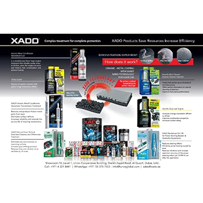 Xado ANTIFREEZE RED 12+ (SUPER CONCENTRATED RADIATOR COOLANT WITH WATER MIXING RATIO OF (1 PART COOLANT WITH 2.5 PARTS WATER) - 1L CAN WITH CERAMIC METAL CONDITIONER REVITILIZANT (RED) - Image 5